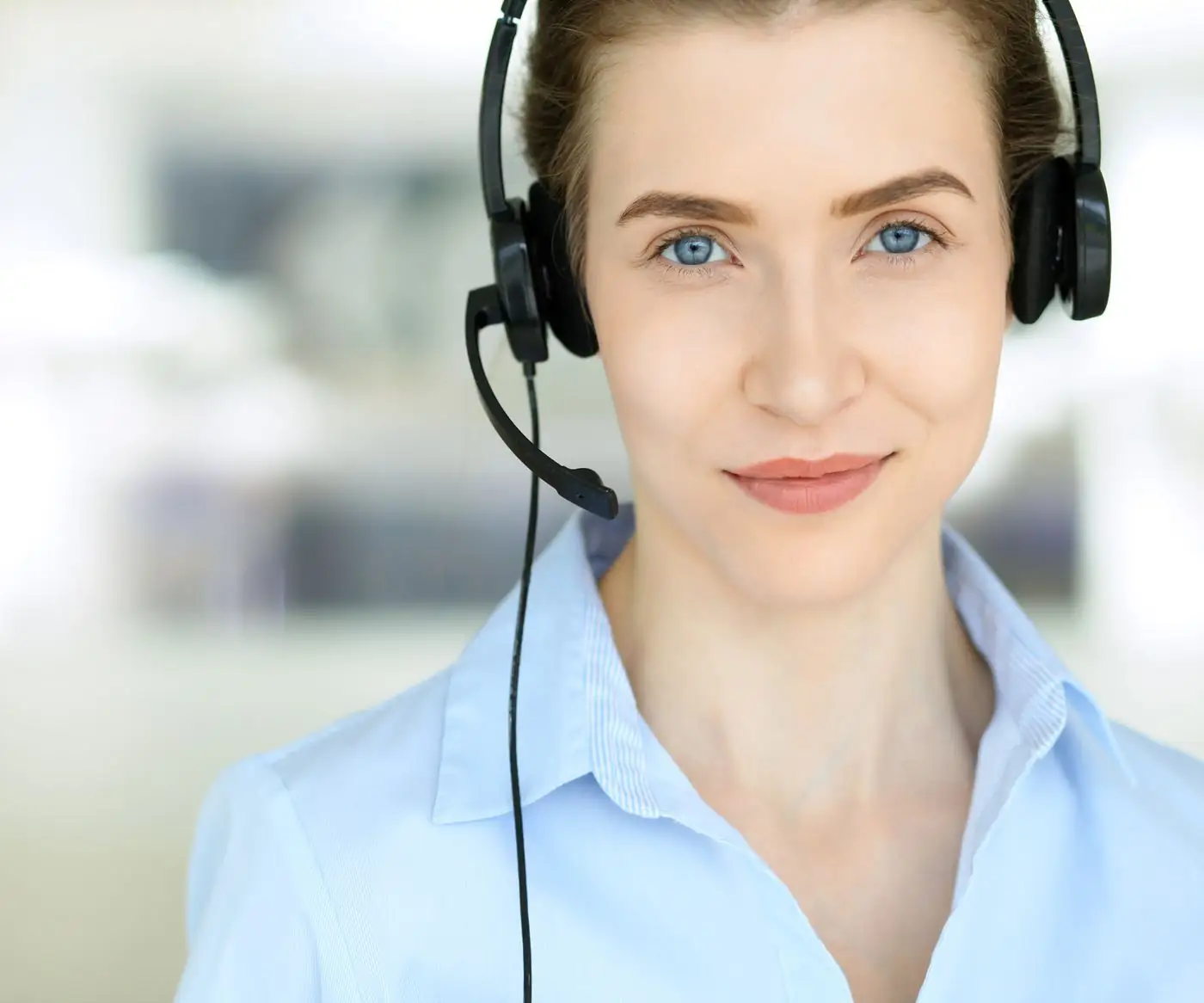 JDAV support specialist wearing a headset